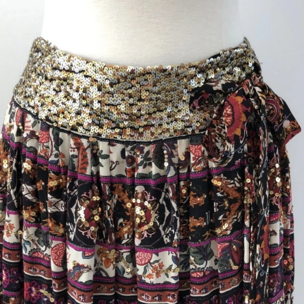 Sequin Silk Boho Skirt - DVF Diane Von Furstenberg